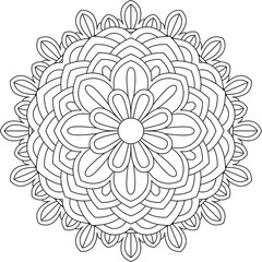 Circular Pattern Mandala Zentangle Henna Mehndi Tattoo, Decoration Circle Vector Clipart Floral Flower Decorative Ethnic Oriental Style Coloring Book Page Illustration Ornamental Ornament
