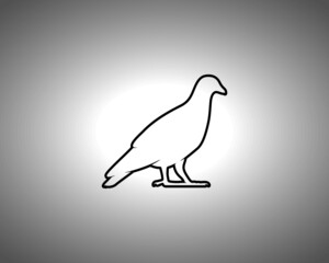 Pigeon Silhouette. Isolated Vector Animal Template for Logo Company, Icon, Symbol etc
