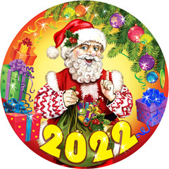 Christmas packaging design with Santa Claus