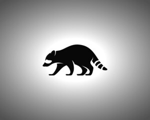 Racoon Silhouette. Isolated Vector Animal Template for Logo Company, Icon, Symbol etc