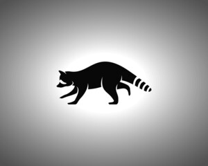 Racoon Silhouette. Isolated Vector Animal Template for Logo Company, Icon, Symbol etc