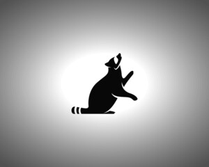 Racoon Silhouette. Isolated Vector Animal Template for Logo Company, Icon, Symbol etc