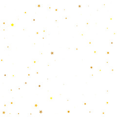 Golden Stars Festive. Orange Texture Cosmos. Gold Confetti Anniversary. Yellow Falling Banner Glitter Isolated. Celebration Cosmos. Starry Invitation. Sparkling Isolated.