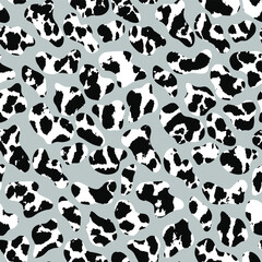 Abstract Hand Drawing Geometric Squares with Leopard Dalmatian Cow Animal Skin Texture Seamless Vector Pattern Isolated Background