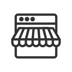 Browser , Online Shopping outline icon.