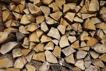 Tas de bois pour chauffage