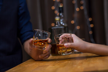whiskey, for a friendly party in a bar or a restaurant.