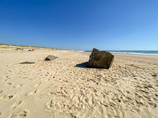 Bunker sur une plage du Cap Ferret, Gironde