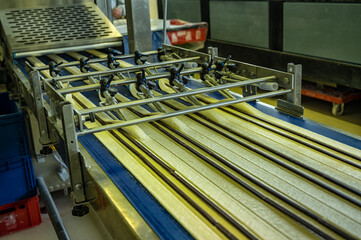 Dough line in a bakery factory 