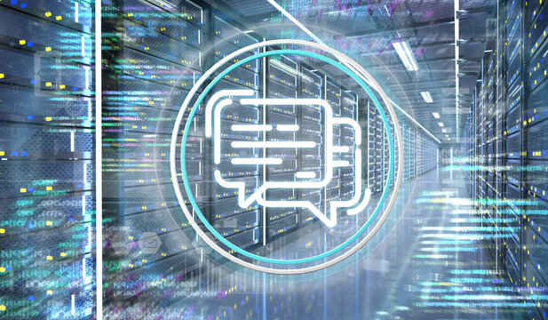 Server room data center - 3d rendering