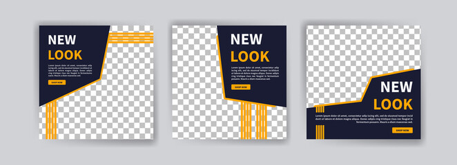 Set of social media post templates for business promotion. Suitable for social media posting and web internet advertising.