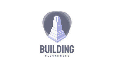 Isometric Building logo designs vector, Real Estate logo template, Logo symbol icon