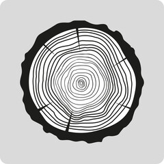 Fototapeta premium Tree rings wood abstract web icon 