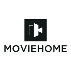 Door logo design with camera vector graphic