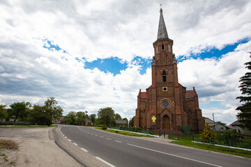 Obraz premium Neo-Gothic Catholic Church of the Sacred Heart of Jesus in Stoyaniv, Ukraine
