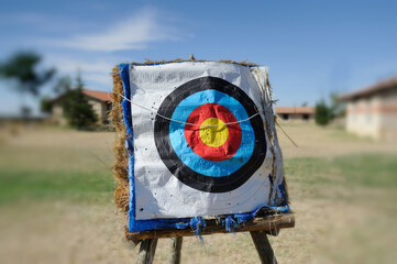 Used outdoor archery target, precision sporting concept