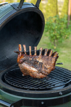 Lamb on an egg type grill