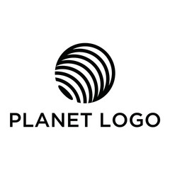 planet logo with wave vector graphic