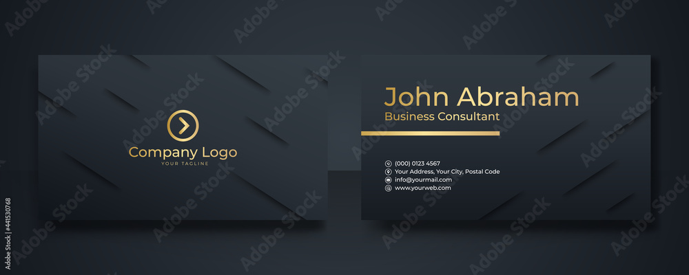Wall mural black and gold creative business card template. modern business card - creative and clean business c - Wall murals