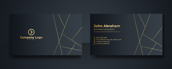 Black and gold creative business card template. Modern Business Card - Creative and Clean Business Card Template. Elegant luxury clean dark business card Vector illustration