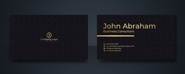 Black and gold creative business card template. Modern Business Card - Creative and Clean Business Card Template. Elegant luxury clean dark business card Vector illustration