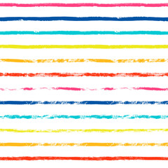 Rainbow striped summer pattern. Bright summer seamless vector background. Paint lines, colorful brush strokes. Colorful stripes