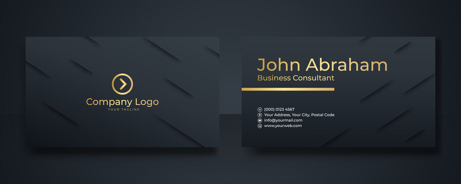 Black and gold creative business card template. Modern Business Card - Creative and Clean Business Card Template. Elegant luxury clean dark business card Vector illustration
