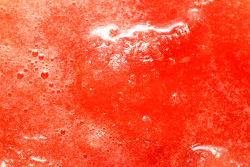 Texture of watermelon juice with ice cube