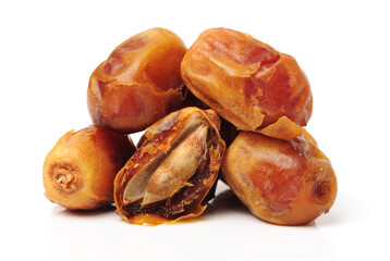 fresh dates fruits isolated on white background 