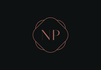 Initial letters NP logo design template - obrazy, fototapety, plakaty
