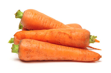 fresh carrot on white background 