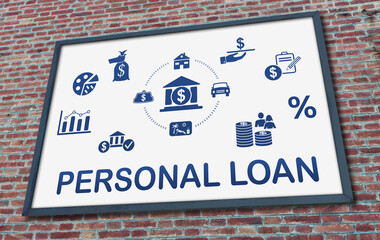 Personal loan concept on a billboard