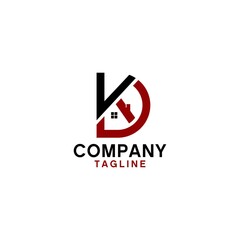 initial KD home logo design