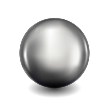 Large silver ball on a white background.