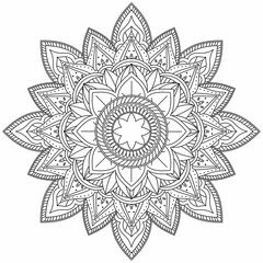 Circular Pattern Mandala Zentangle Henna Mehndi Tattoo, Decoration Circle Vector Clipart Floral Flower Decorative Ethnic Oriental Style Coloring Book Page Illustration Ornamental Ornament