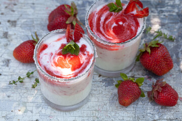 strawberry smoothie with mint