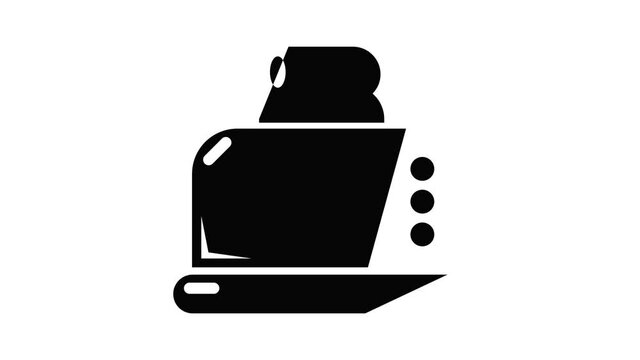 Steal toaster icon animation simple best object on white