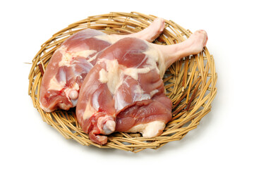 Duck legs on white background 