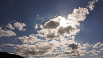 Dreamy Sky with Puffy Clouds 