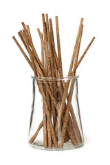 Chopsticks on white background