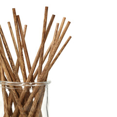 Chopsticks on white background