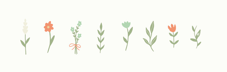 plant Clip Art Elegant Hand Drawn Set - For wedding invitations, posters, blog posts, logos ,etc.