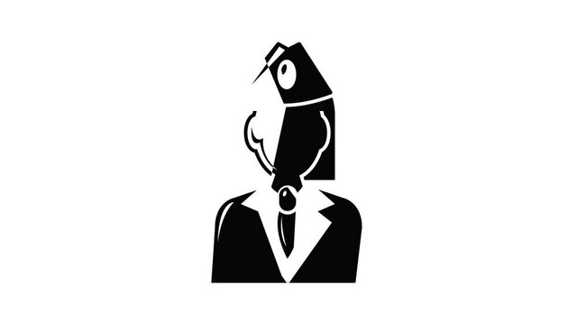 Train conductor icon animation simple best object on white
