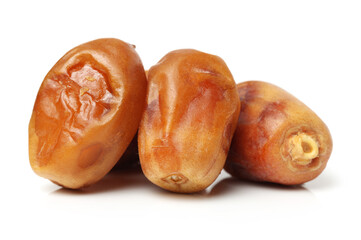 medjool dates on white background