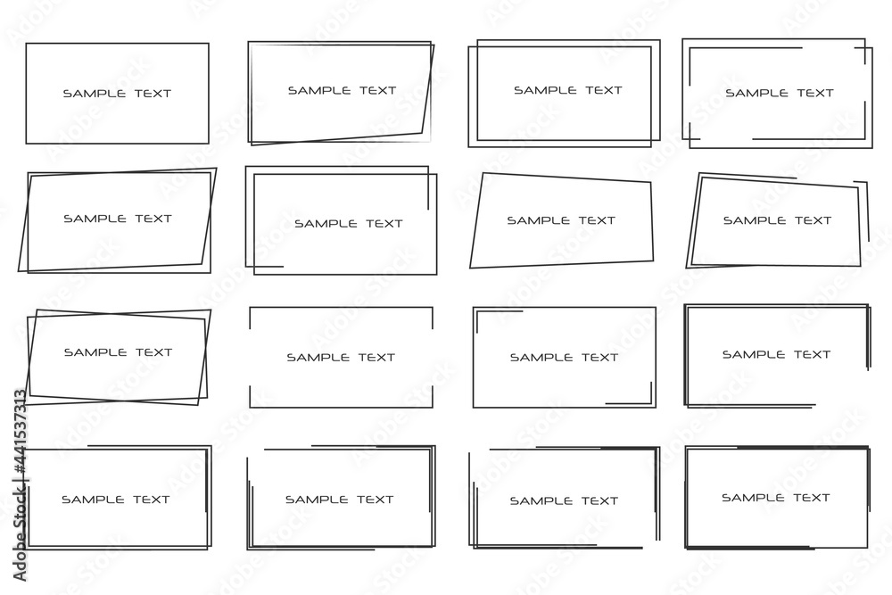 Fototapete rectangular black frames for your text. backgrounds for tags, labels, cards.