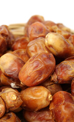 medjool dates on white background