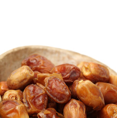 medjool dates on white background