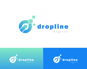 drop line creative logo sign symbol arrow digital app