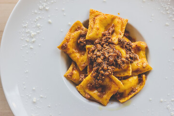 Tortelli with ragu alla bolognese