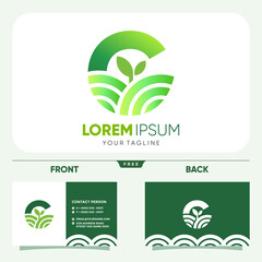 Fototapeta na wymiar Initial Letter C Agriculture Logo Design Vector Graphic Icon Emblem Illustration